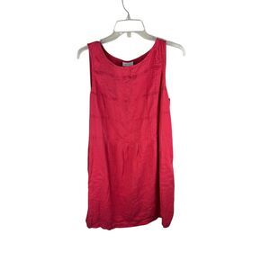 J Jill Dress Womens Large Red Sleeveless Linen  Tank Mini Summer Coastal Beach